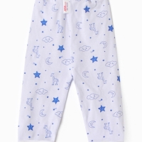 Ползунки с открытой ножкой детские "Жирафы", цвет белый/синий, рост 80