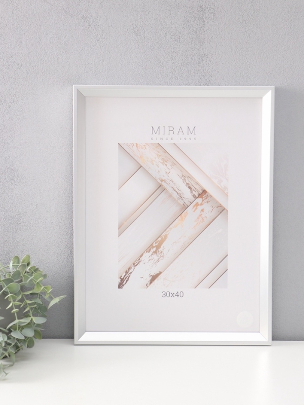 Фоторамка пластик "МИРАМ" 30х40 см, серебро