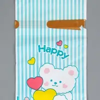 Пакет полиэтиленовый подарочный с лентой, "Счастье", 13 х 23 см