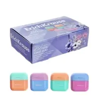 Точилка 2 отверстия с контейнером, ErichKrause Case Duo, Pastel Bloom, пластик, МИКС