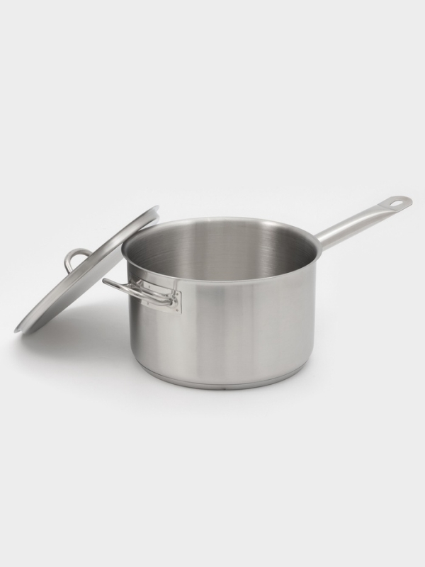 Ковш 5,1 л, d=22, h=13,5 см, с крышкой, толщина стенки 0,8 мм, индукция, две ручки