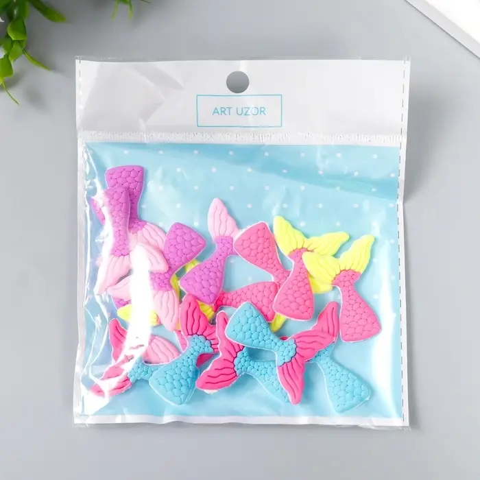Декор для творчества резина "Хвост русалки" набор 15 шт 3,5х2,7 см