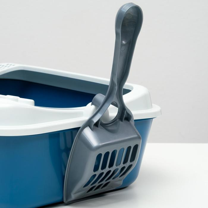 Туалет Сима с бортом + сетка + совок-микс 30 х 39 х 13,5 см синий FIX Туалет Сима с бортом + сетка + совок-микс 30 х 39 х 13,5 см синий FIX