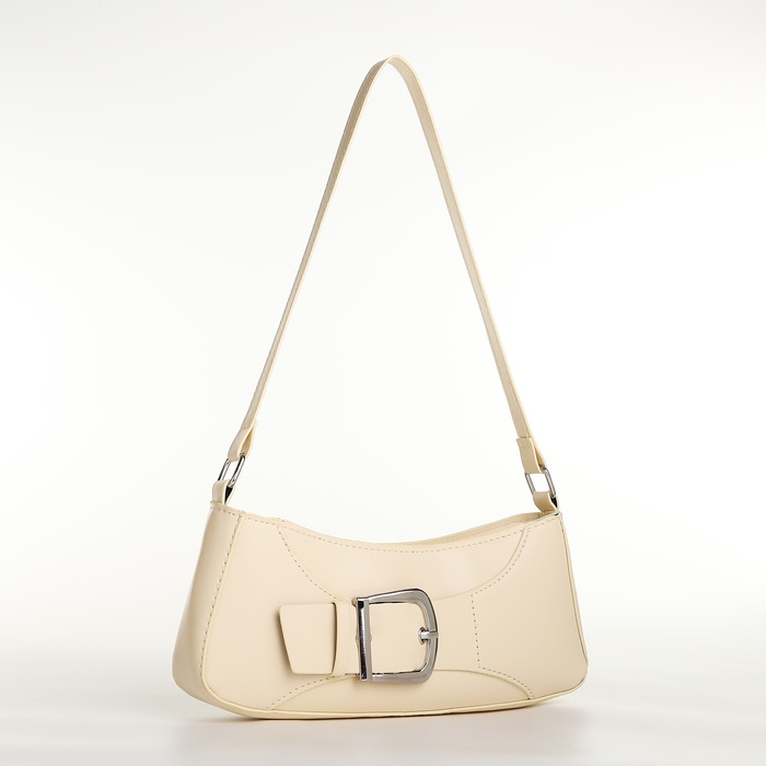 Сумка женская багет на молнии, цвет молочный