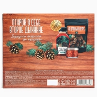 Набор &laquo;Здоровья и благополучия&raquo;: кедровый орех в сосновом сиропе 25 г., бальзам 100 мл., кедрокофе 50 г.