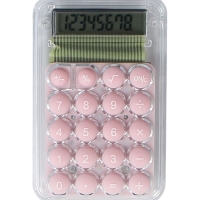 Калькулятор настольный 08-разрядный, KS-005, прозрачный корпус, розовые кнопки Калькулятор настольный 08-разрядный, KS-005, прозрачный корпус, розовые кнопки