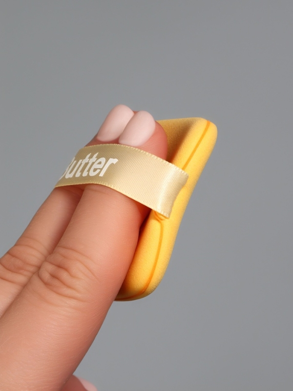 Набор спонжей д/макияжа 2 шт: капля, пуховка в пласт футляр латекс желтый пакет QF