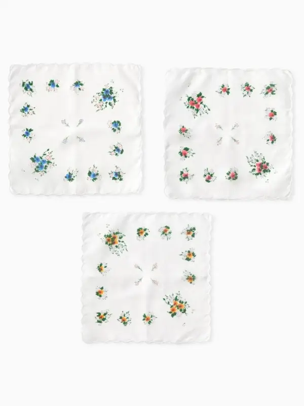 Платки носовые женские Экономь и Я "Полянка" 30*30 см, (набор 12 шт), рис. МИКС,100% пэ