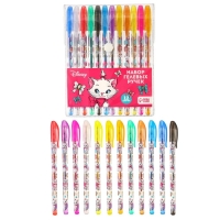 Ручка шариковая с блестками, 12 цветов, Коты Аристократы Ручка шариковая с блестками, 12 цветов, Коты Аристократы