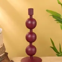 Подсвечник на 1 свечу "Баклажан" с 3 сферами 10х10х25 см