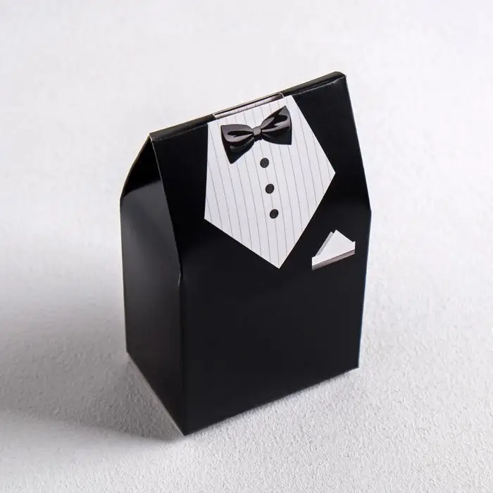 Коробка бонбоньерка, упаковка подарочная, свадебная, упаковка подарочная, &laquo;Костюм жениха&raquo;, 5.5 х 10 см