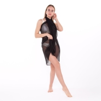 Парео женское, цвет чёрный, размер 150х95 см Парео женское, цвет чёрный, размер 150х95 см