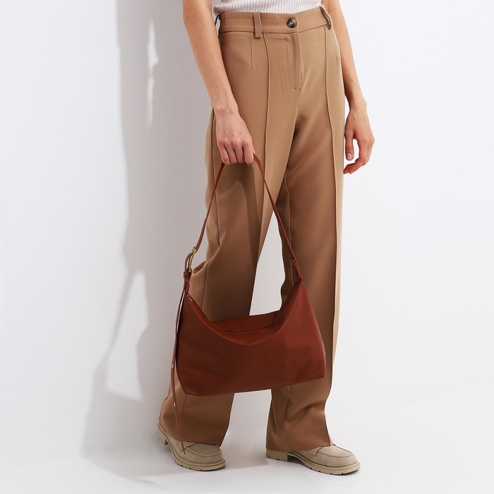 Сумка-мешок на молнии цвет коричневый Сумка-мешок на молнии цвет коричневый