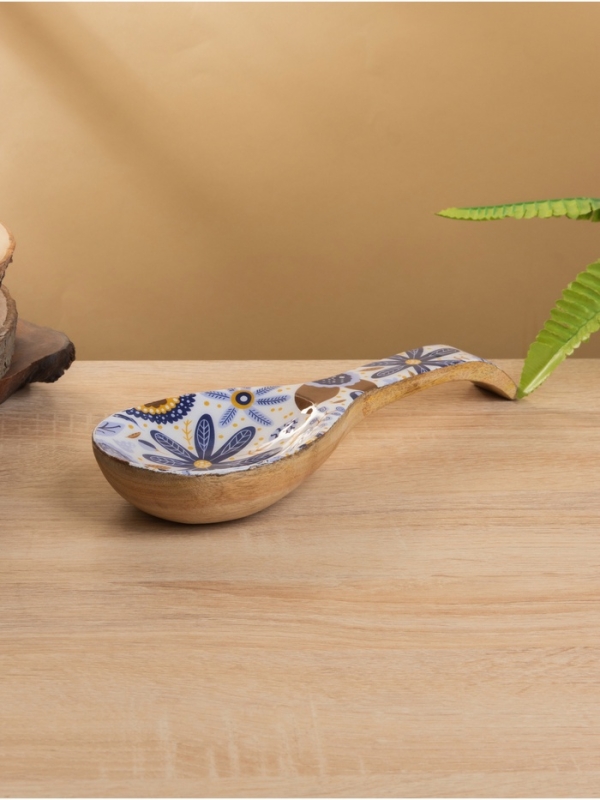 Подставка под ложку "Васильки" дерево манго 25,5х9х3,8 см