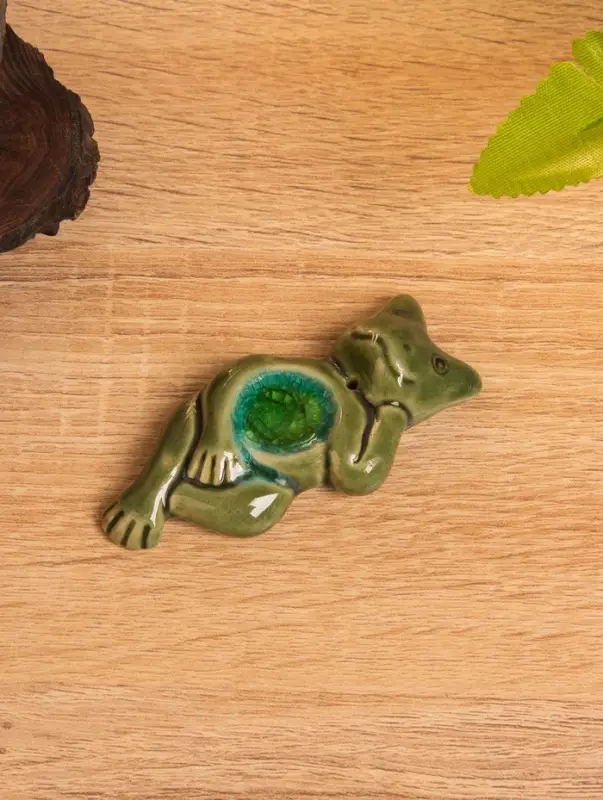 Подставка под благовония "Лягушонок" керамика, цв. зелёный, 8х3,5х1,5 см