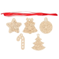 Набор для творчества «Роспись по дереву» 5 шт., с ленточкой Набор для творчества «Роспись по дереву» 5 шт., с ленточкой