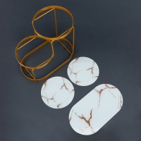 Органайзер для хранения, 3 секции, 30 &times; 17 &times; 26,5 см, цвет золотистый/белый