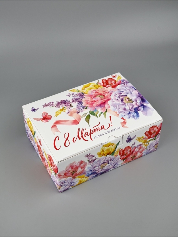 Подарочная коробка, упаковка, &laquo;С 8 марта, любви и красоты&raquo;, 26 х 19 х 10 см