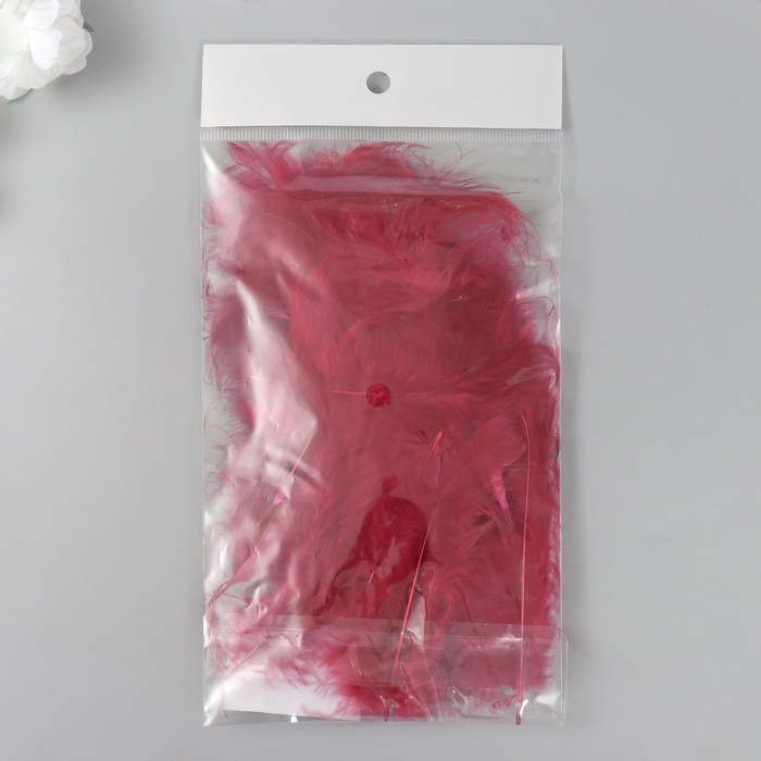 Перо декоративное гусиное пуховое Перо декоративное гусиное пуховое "Бордо" набор 40 шт h=10-15 см