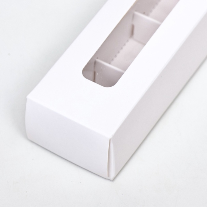 Коробка складная под 5 конфет, белая, 5 х 22 х 3,5 см, набор 5 шт.