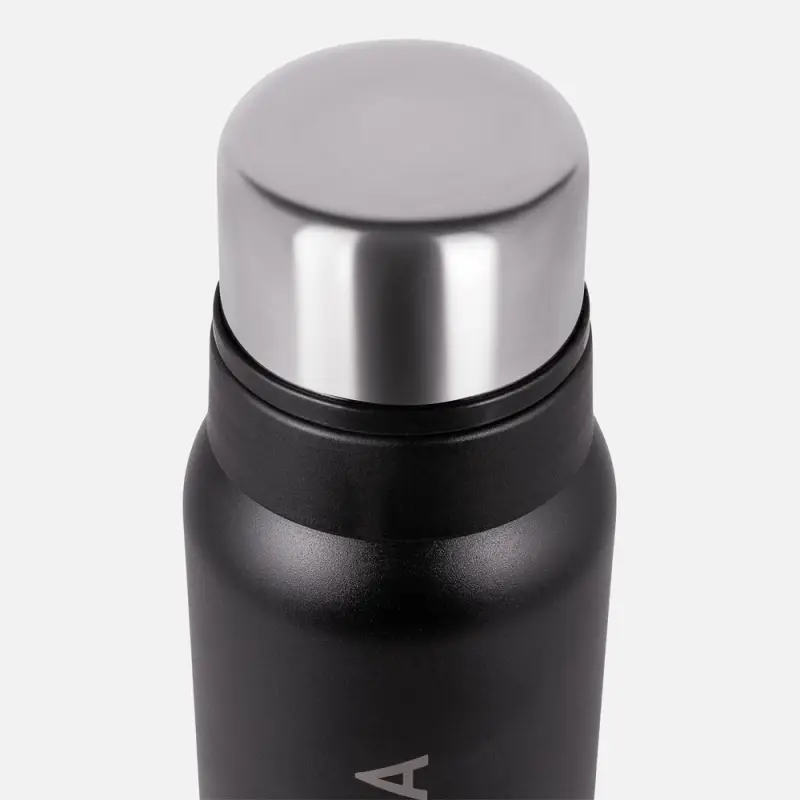 Термос Relaxika 1000 со стикерпаком, черный