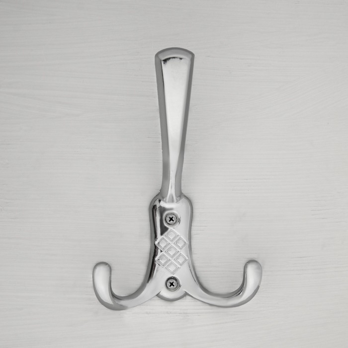Крючок мебельный ТУНДРА TKT003, трехрожковый, хром, 4 шт TMP