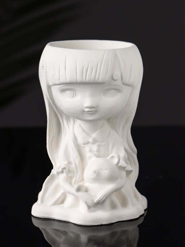 Подставка для мелочей (подсвечник) "Девочка с мишкой" 11х8х6 см