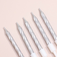 Свечи в торт "Спираль", 10 шт, средние, 5 см, металлик Свечи в торт "Спираль", 10 шт, средние, 5 см, металлик