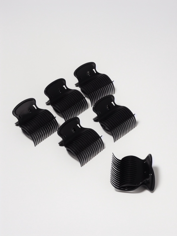 Набор зажимов д/бигуди (наб 6шт цена за наб) пластик черный пакет QF