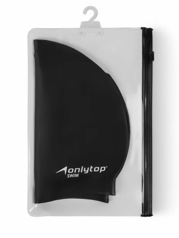 Шапочка для плавания силиконовая 56 гр, цвет черный