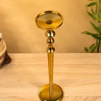 Подсвечник "Пьедестал" 11х11х42,5 см, алюминий, цв. Золото