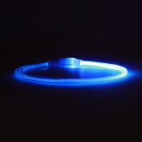 Ошейник - кольцо с подсветкой, зарядка от USB, до 70 см, 3 режима свечения, голубой Ошейник - кольцо с подсветкой, зарядка от USB, до 70 см, 3 режима свечения, голубой