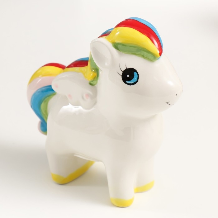 Копилка керамика Копилка керамика "Лошадка с крыльями и яркой гривой" 13х6,5х16 см