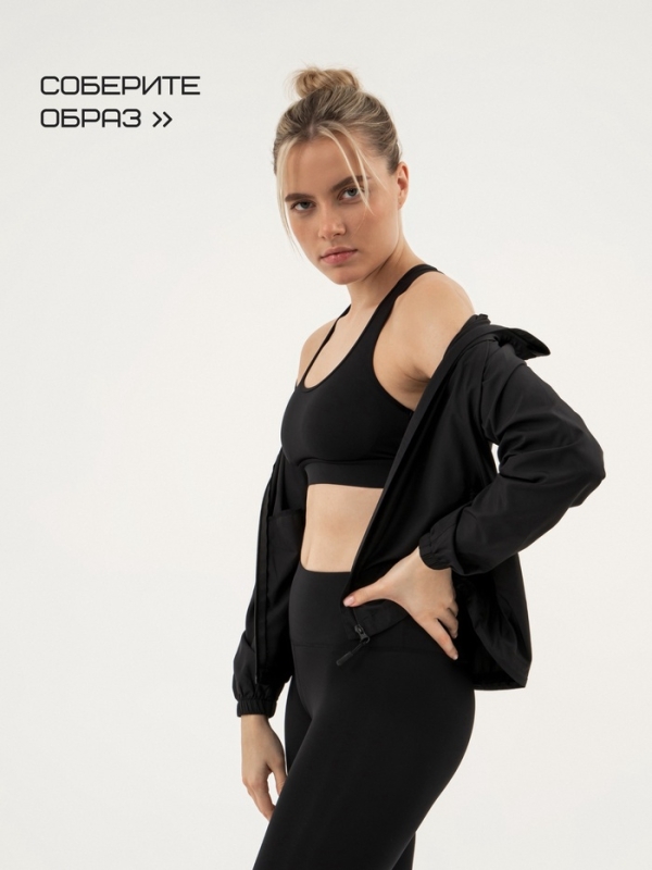 Ветровка женская Resport, р. 50, цвет чёрный, спортивная Ветровка женская Resport, р. 50, цвет чёрный, спортивная