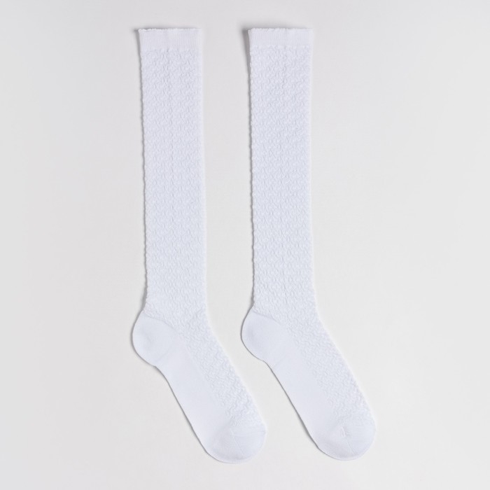 Гольфы детские, цвет белый, размер 16-18