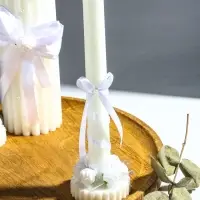 Свечи свадебные "Большая любовь" набор 3 шт (20,5 см + 2 шт по 22 см), белый