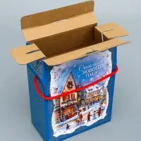 Коробка подарочная новогодняя, 20&times;10&times;26.5 см