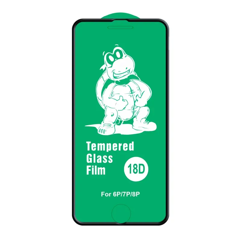 Защитное стекло IPH 7/8 Plus 18D черное усиленные края без упаковки