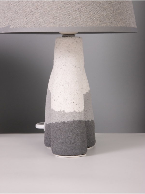 Лампа настольная "Риф" 1х40Вт Е27 серый/белый 20х20х32см