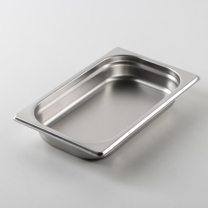 Гастроёмкость 1/4 из нержавеющей стали, 40 мм, 26,4&times;16&times;4 см, толщина 0,8 мм
