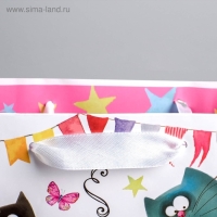 Пакет подарочный ламинированный вертикальный, упаковка, &laquo;Забавные коты&raquo;, ML 23 х 27 х 11.5 см