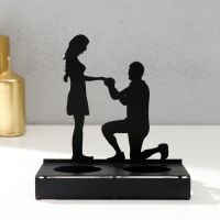 Подсвечник металл на 2 свечи "Предложение" чёрный 12,5х12х6,8 см