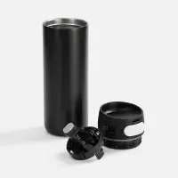 Термостакан X1 с цветной кнопкой, черный с белым