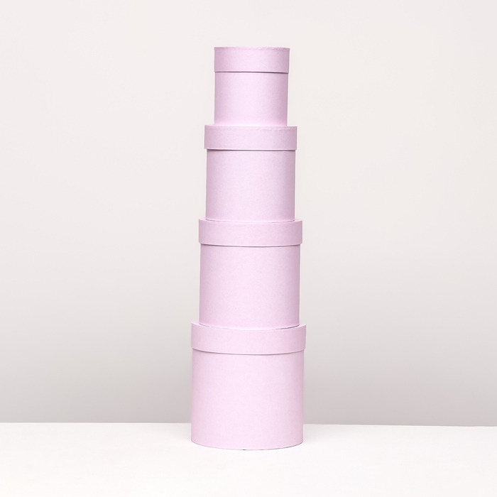 Набор шляпных коробок 4 в 1 Набор шляпных коробок 4 в 1 "Нежно-розовый", 20 × 20 ‒13 × 13 см