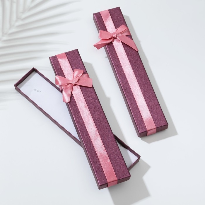 Коробочка подарочная под браслет/цепочку/часы &laquo;Благородность&raquo;, 21&times;4 (размер полезной части 20,1&times;3,7 см), цвет бордовый