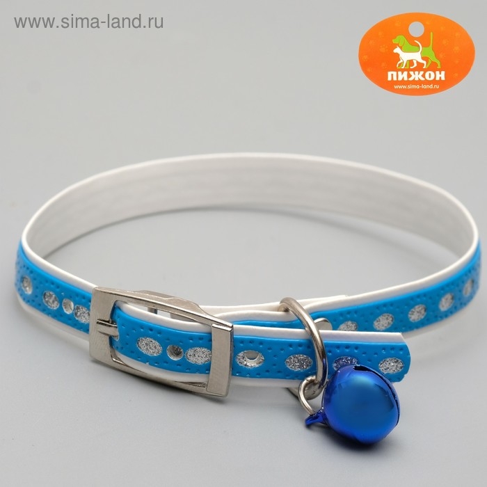 Ошейник из искусственной кожи с блестками, 32 х 1 см, микс цветов