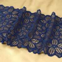 Кружевная эластичная ткань, 180 мм &times; 2,7 &plusmn; 0,5 м, цвет синий