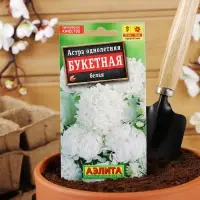 Семена цветов Астра "Букетная" белая, О, 0,2 г