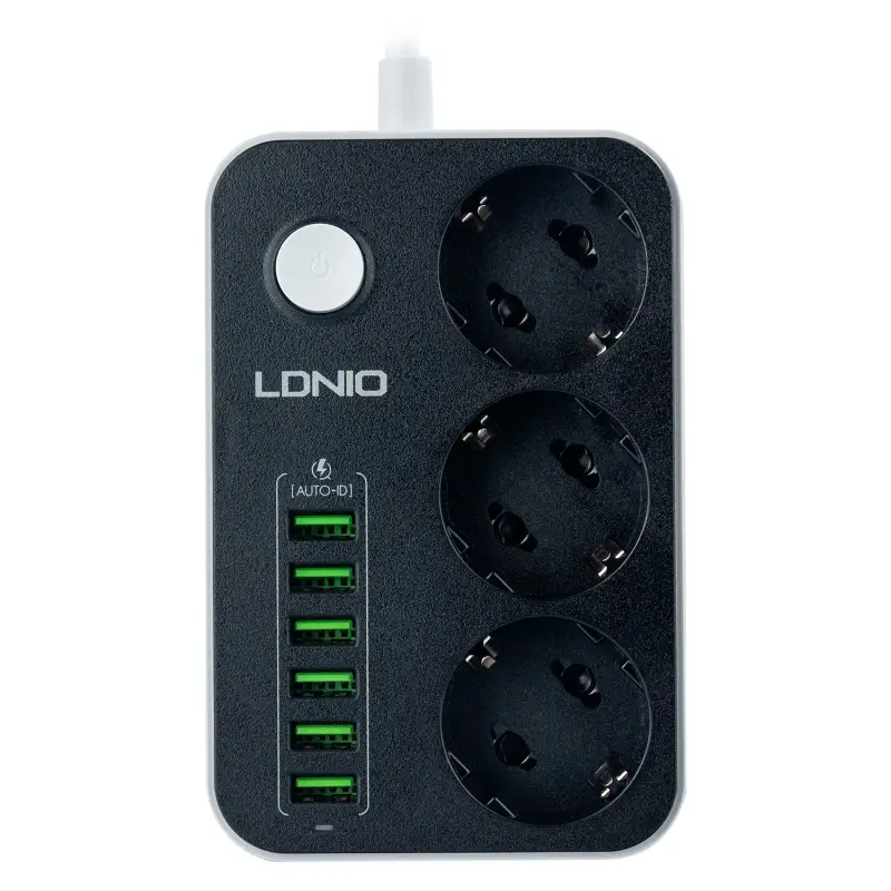 Сетевой фильтр на 3 розетки + 6 USB 3.4A SE3631 LDNIO (50 шт./кор)