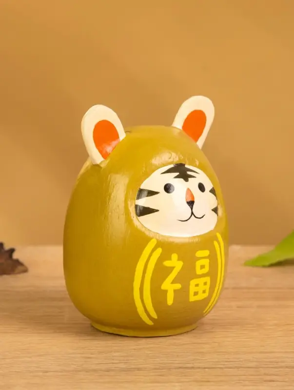 Деревянная кукла кокеши "Тигренок" цв. жёлтый, 6х6х9 см